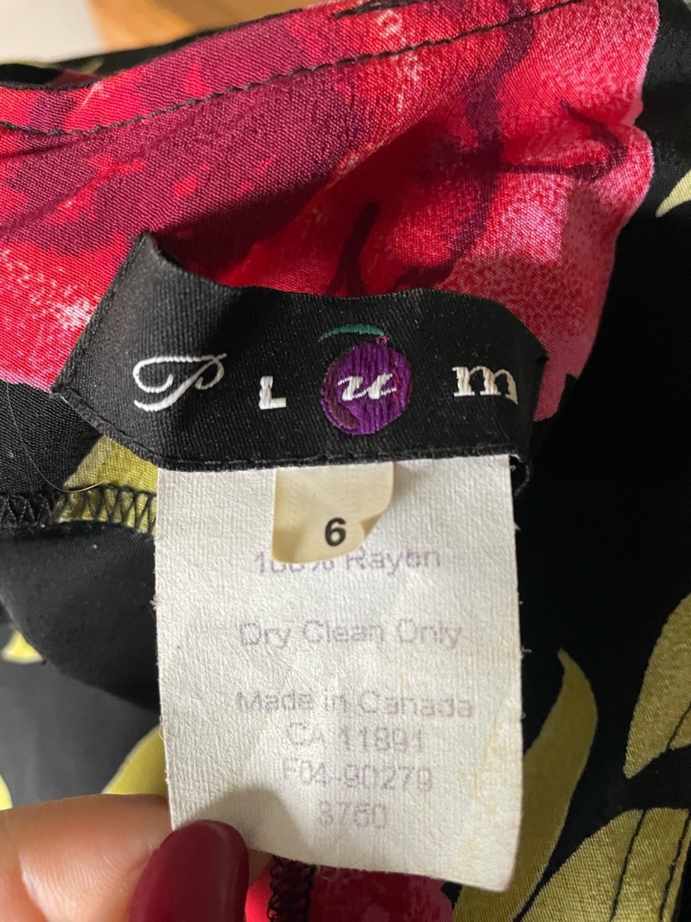 90s Vintage Plum Floral Cabbage Rose Sleeveless Midi Dress Size 6 Small - Picture 7 of 7